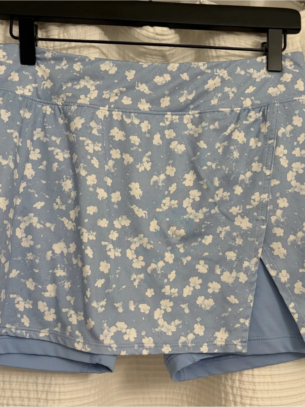Nike Light Blue Floral Skort with White Blossom Print